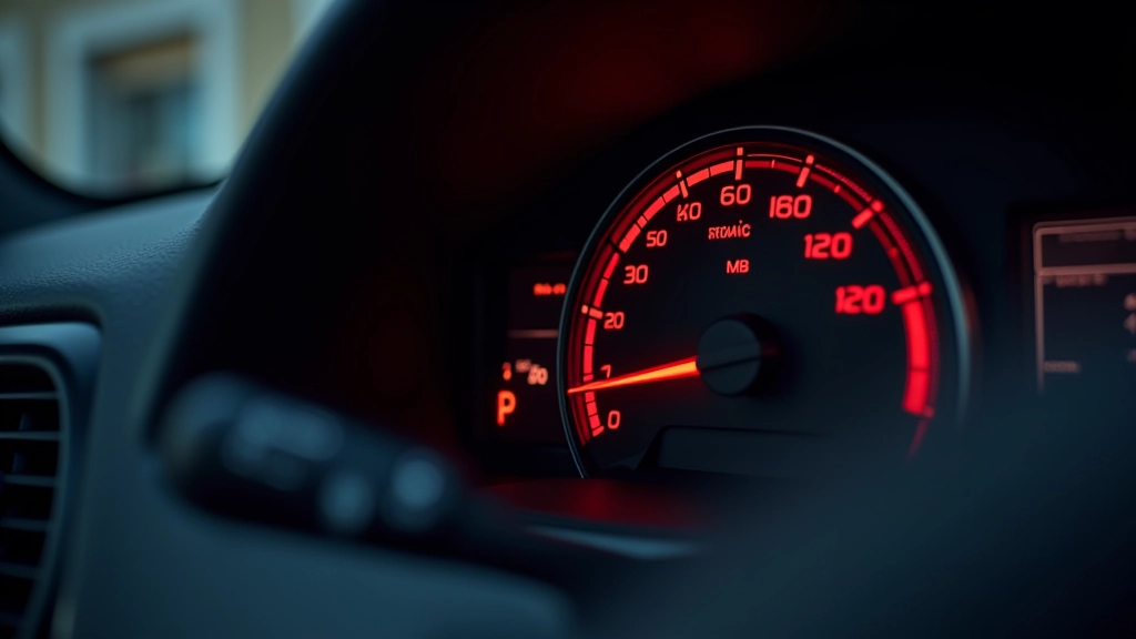 Dashboard temperature gauge showing engine overheating warning light illuminated
